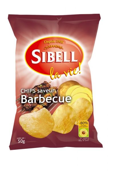 Chips saveur Barbecue SIBELL en sachet de 45 g