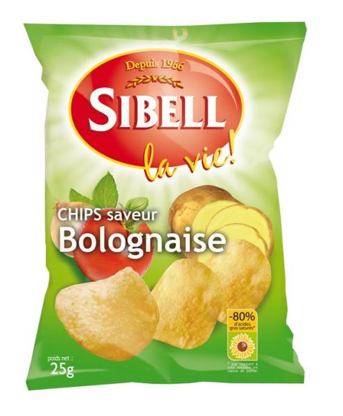 Chips bolognaise SIBELL en sachet de 25 g