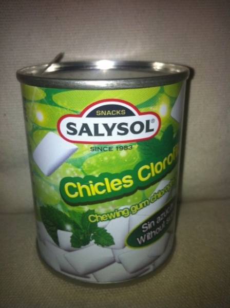 Chewing gum chlorophile sans sucre en boite pour machine Salysol