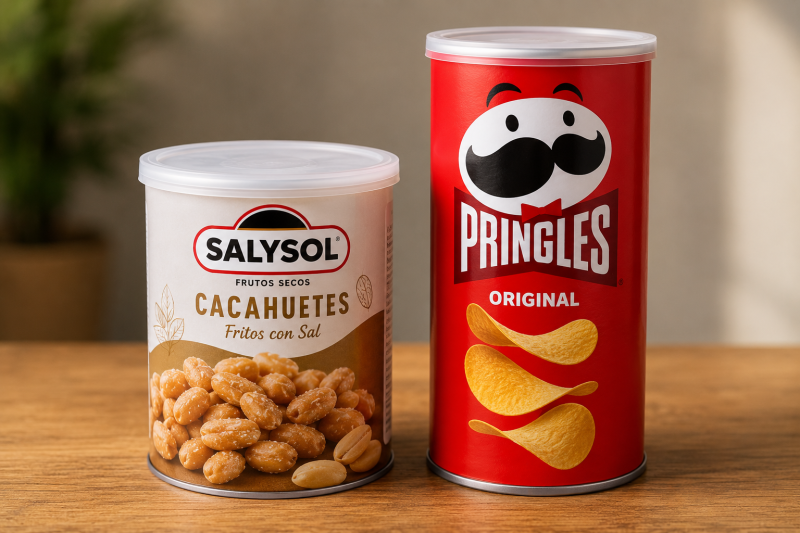 Snacks et confiseries de marque pour distributeurs automatiques : Salysol, Pringles 