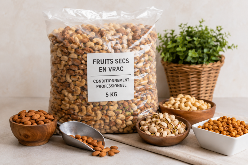Conditionnement fruits secs en vrac pour professionnels à Montpellier et dans l'Hérault